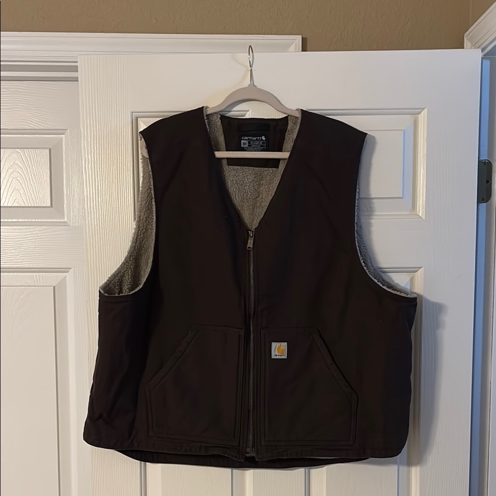 Carhartt Brown Fleece-Lined Vest